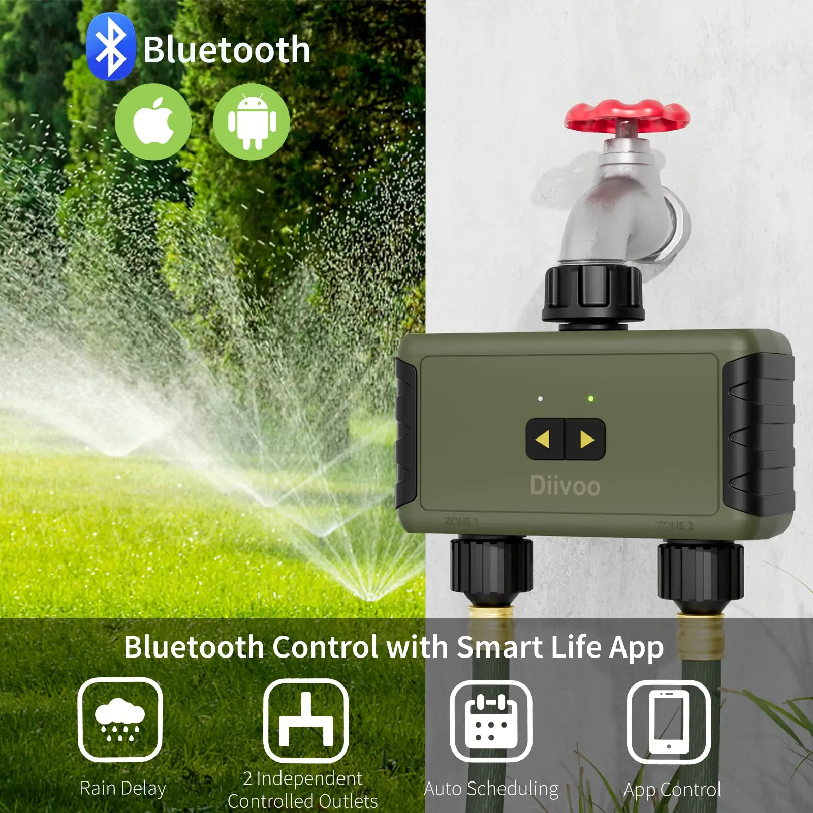 Timer Irrigazione Diivoo Bluet - Smart Garden Hose recensione e prezzo